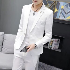 Men’s White Blazer Suit